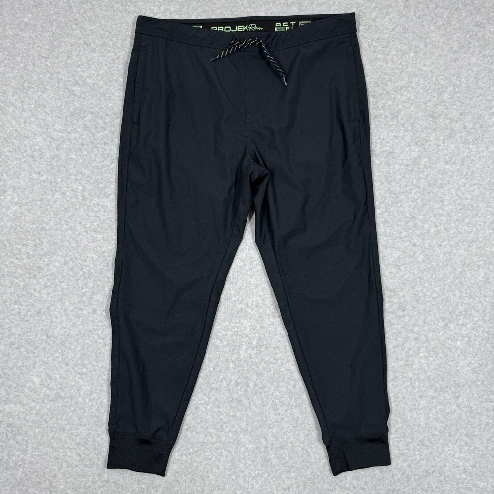 Projek Raw Jogger Mens XXL Act Flex‎ Pants Black Stretch Athleisure Gym 2XL
